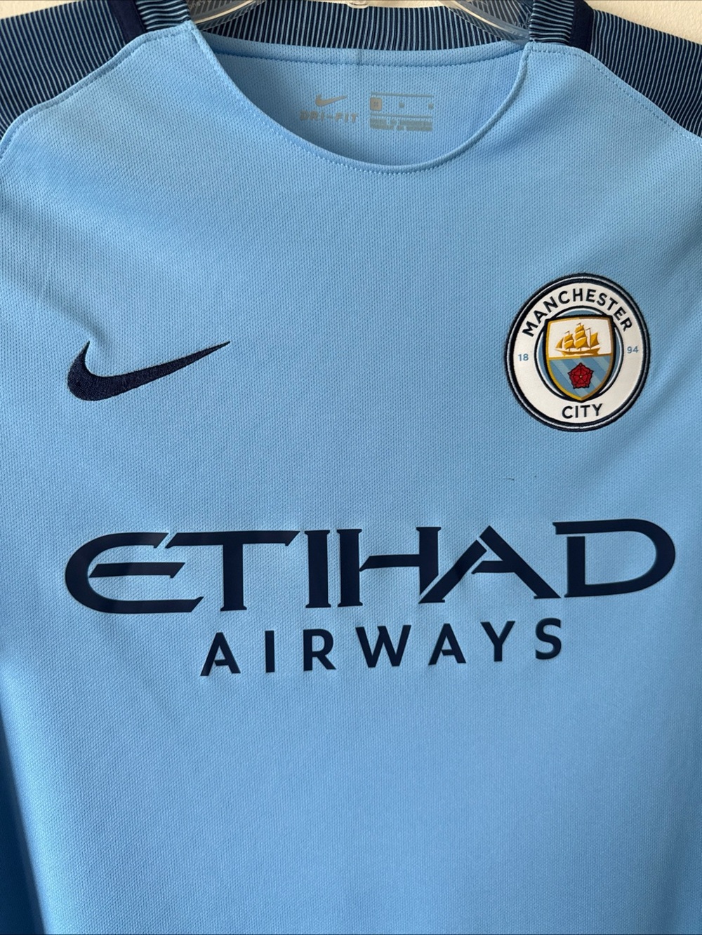 MEN’S NIKE MANCHESTER CITY 2015/16 HOME FOOTBALL JERSEY SZ M - BLUE NWT RARE - Picture 2 of 7